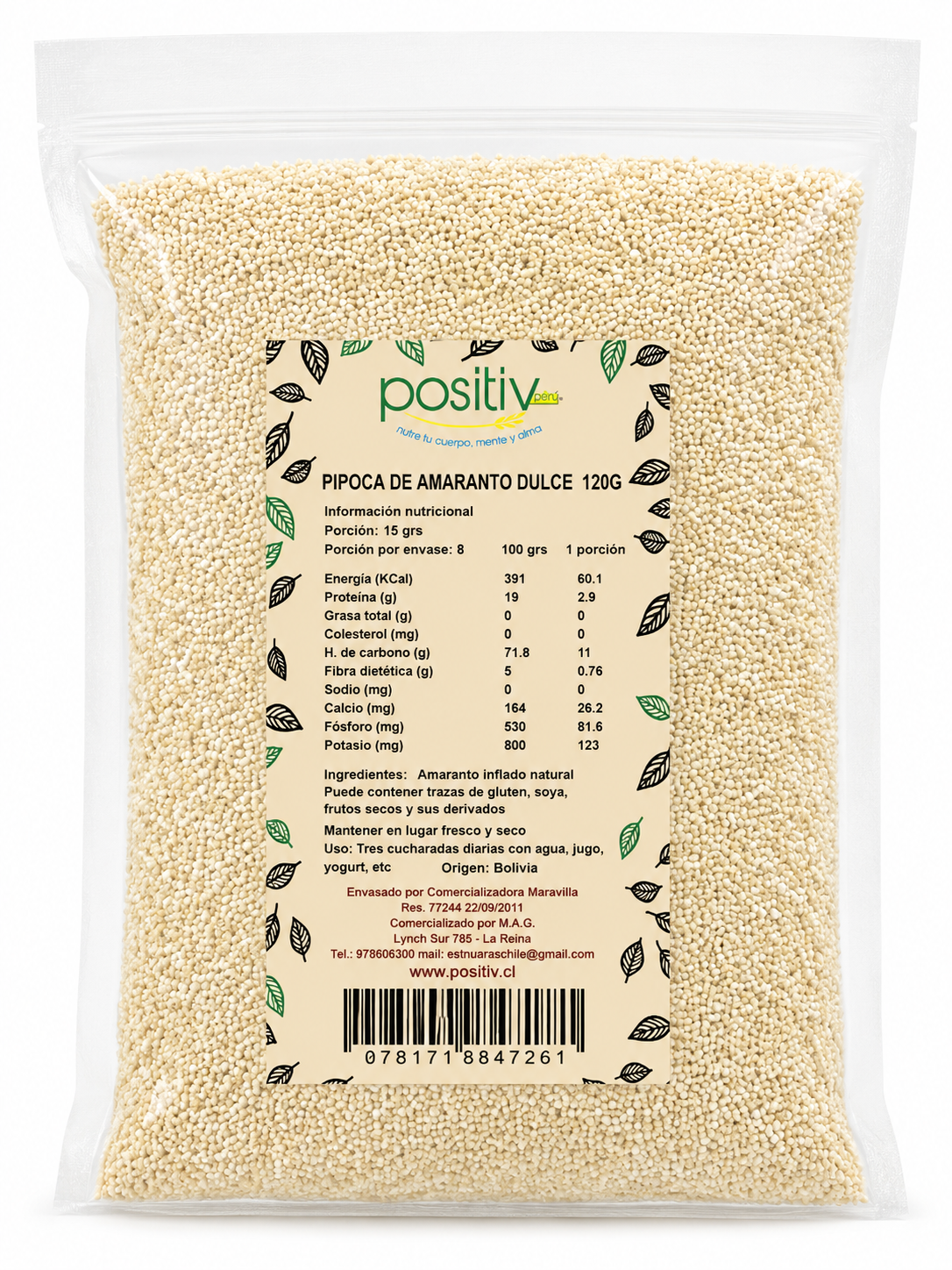 Pipoca Amaranto Dulce 120 Grs