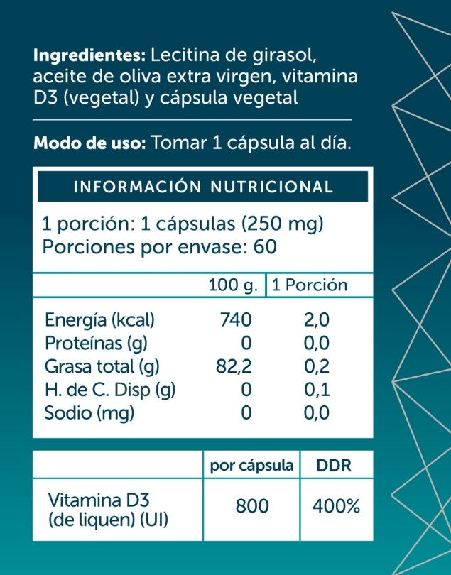 Vitamina D3 Vegana 60 cápsulas