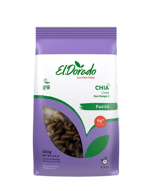 Pasta Fussili Chia 250 grs - El Dorado