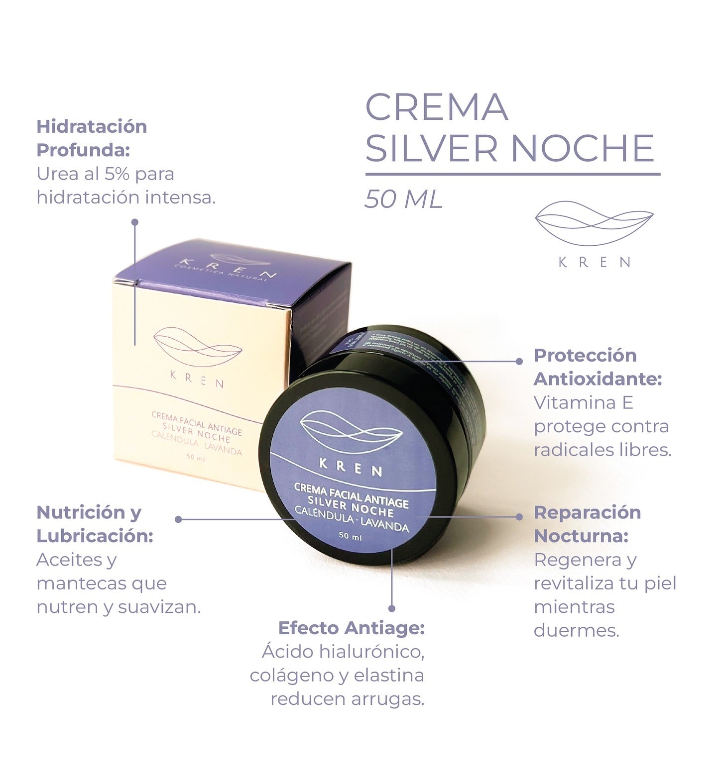 Crema Facial Noche Antiage 50 grs