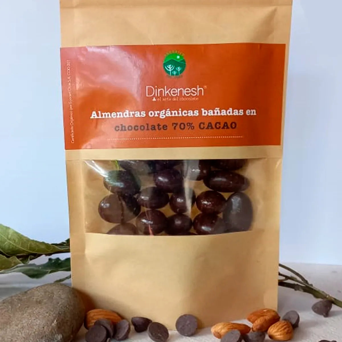 Almendras Bañadas en Chocolate Orgánico - Dinkenesh