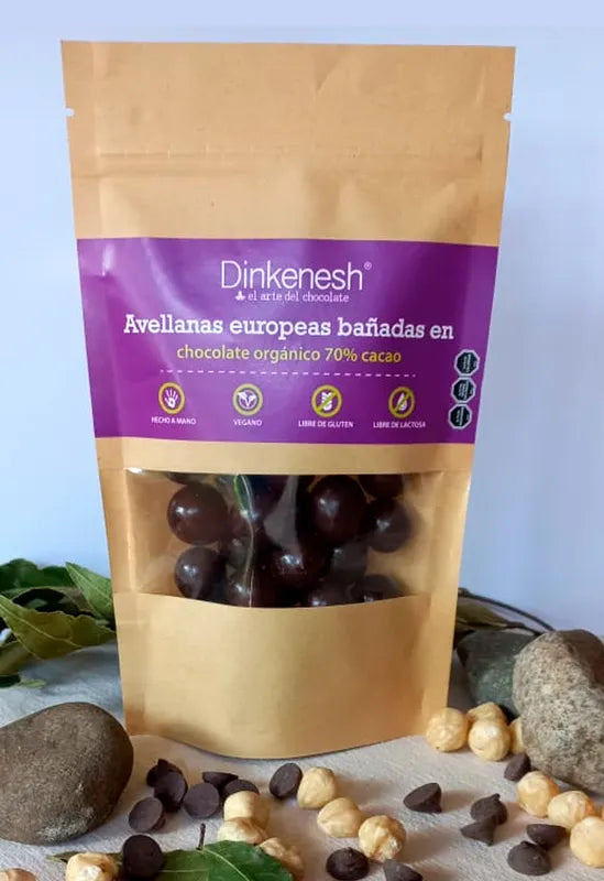 Avellanas Europeas Bañadas en Chocolate Orgánico - Dinkenesh