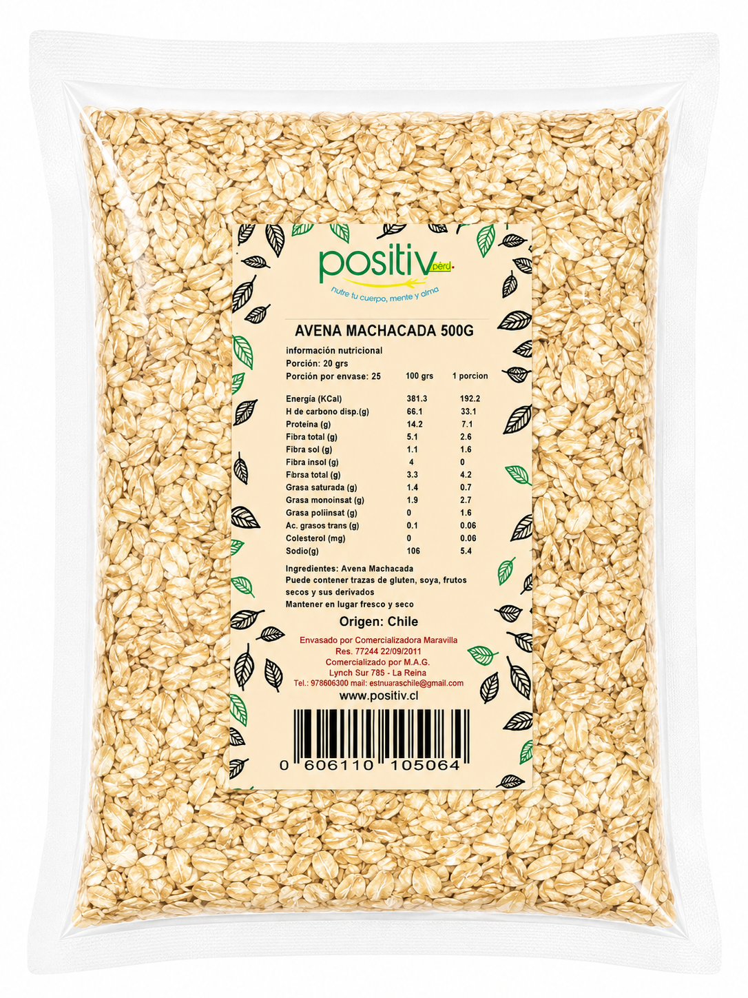 Avena machacada 500 grs