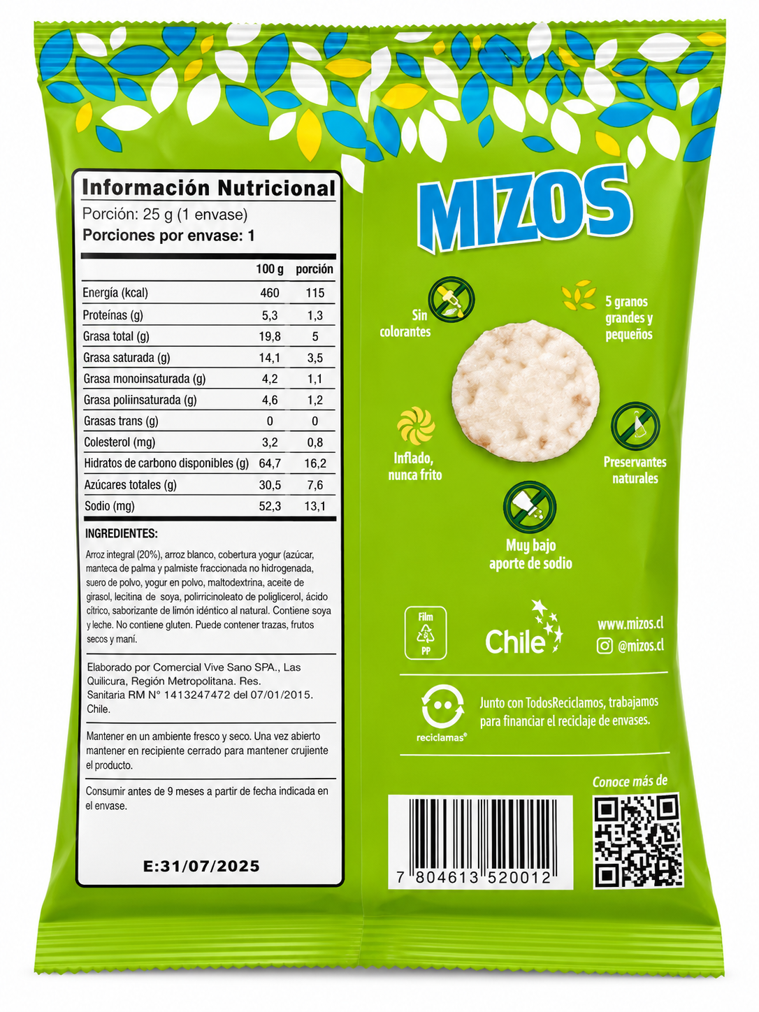 Galleta Arroz Yoghurt Limón 25 grs