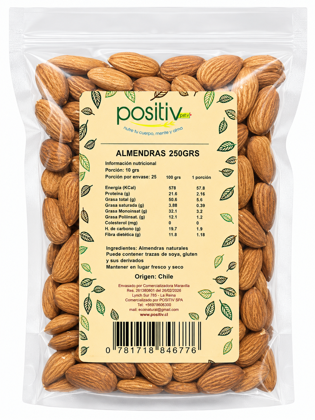 Almendras Naturales 250 grs