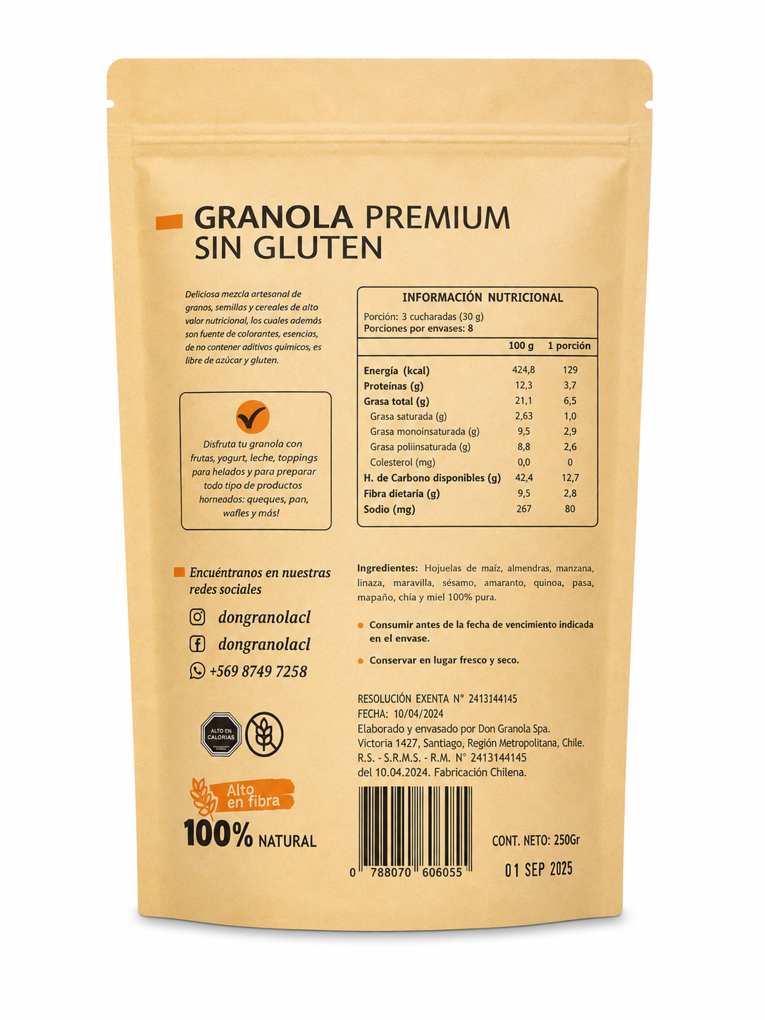 Granola Sin Gluten 250 grs