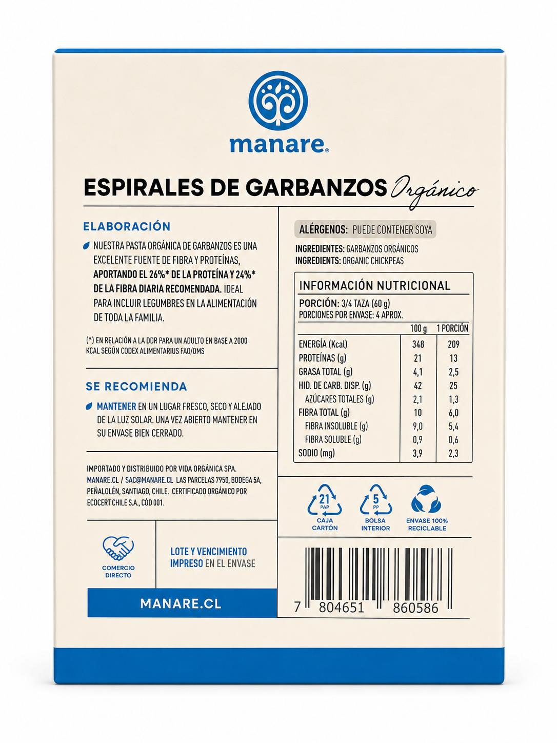 Espirales de Garbanzo 250 grs