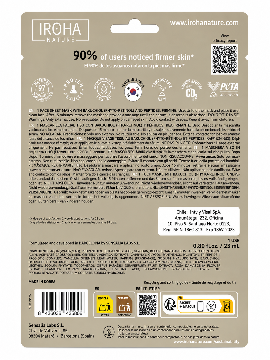 Mascarilla Facial Reafirmante con Phyto Retinol