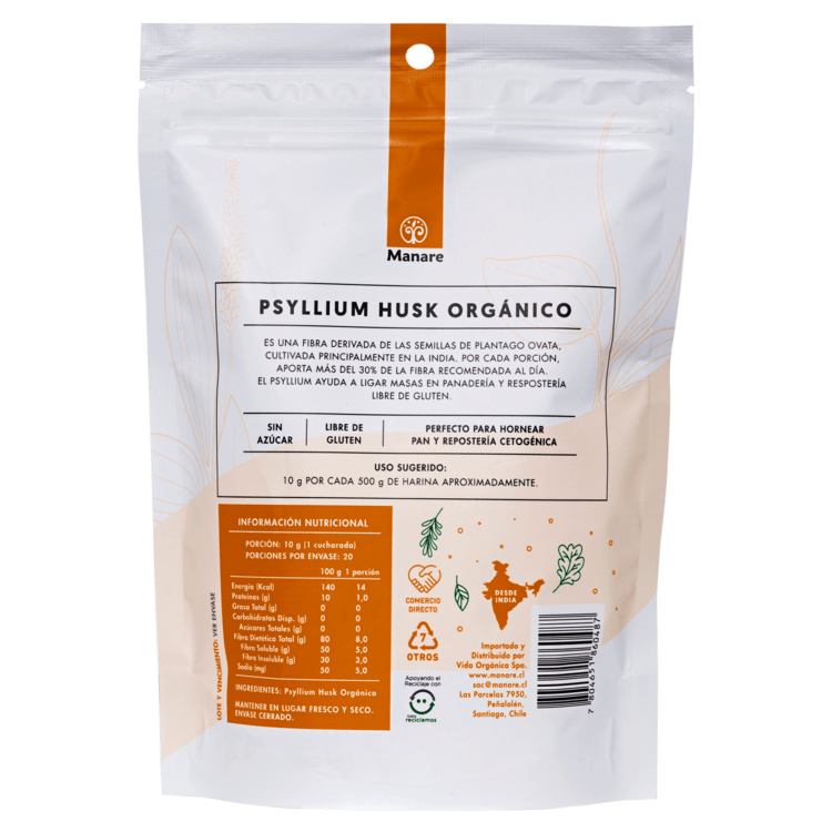 Psyllium Orgánico 200 grs - Manare