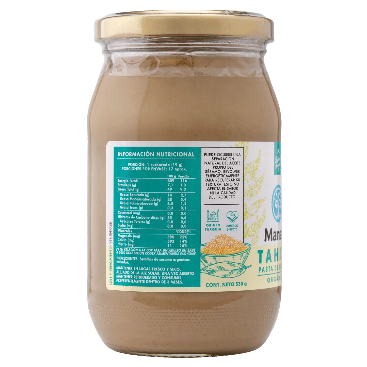 Tahini Orgánico 330 grs - Manare