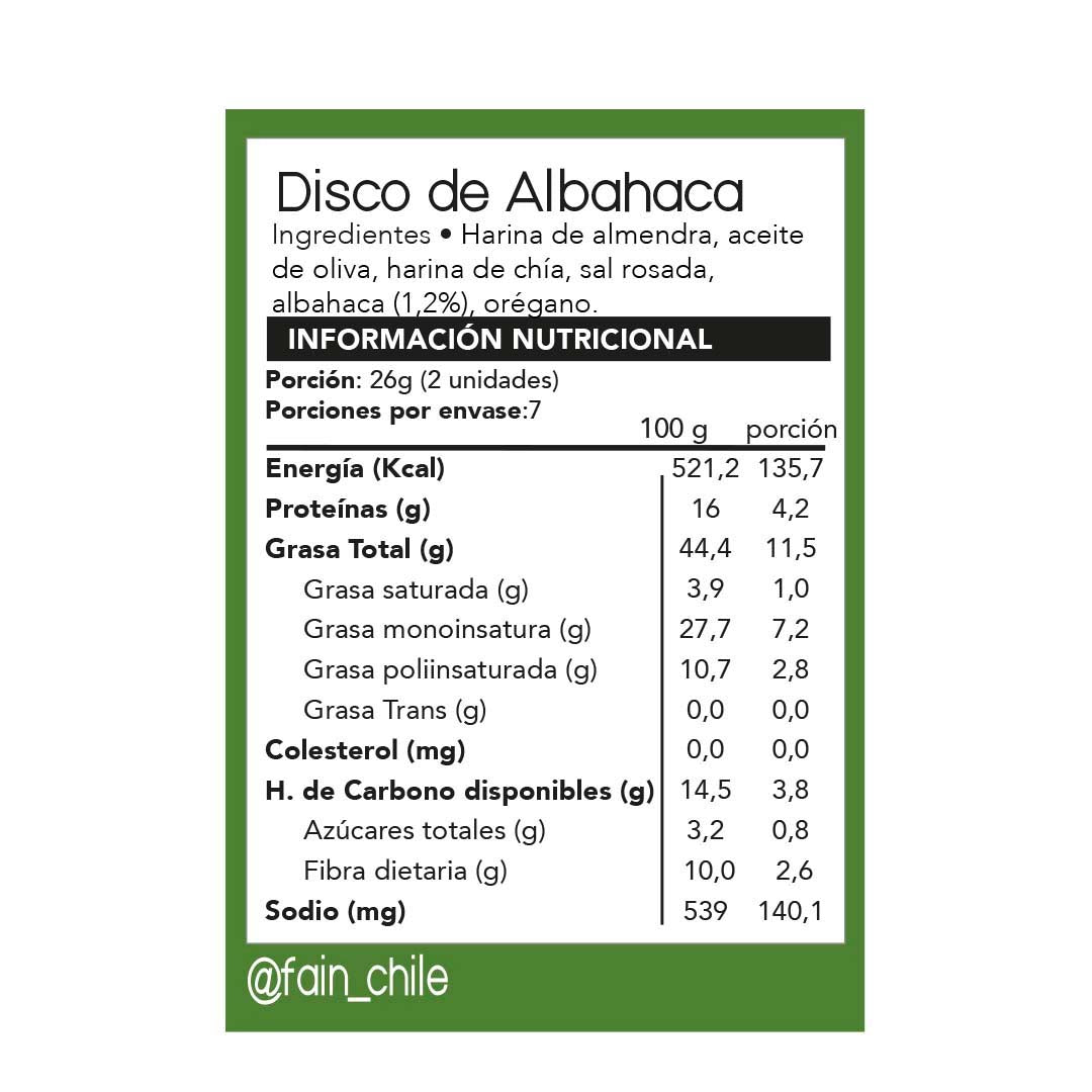Discos de Albahaca 150 grs - Fain