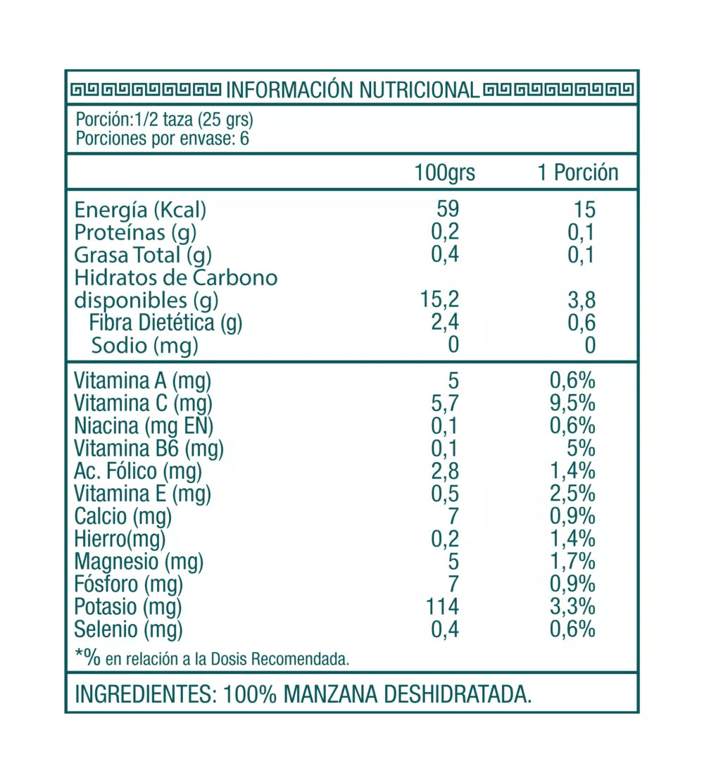 Manzana Deshidratada 170 grs
