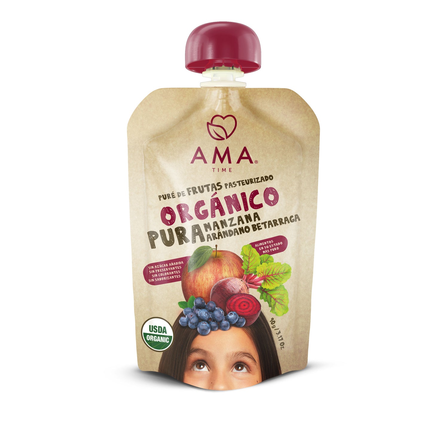 Puré Manzana Betarraga Arándano 90 grs - Ama