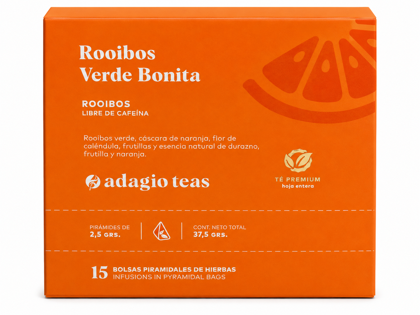 Té Rooibos Verde Bonita 15 bolsitas piramidales
