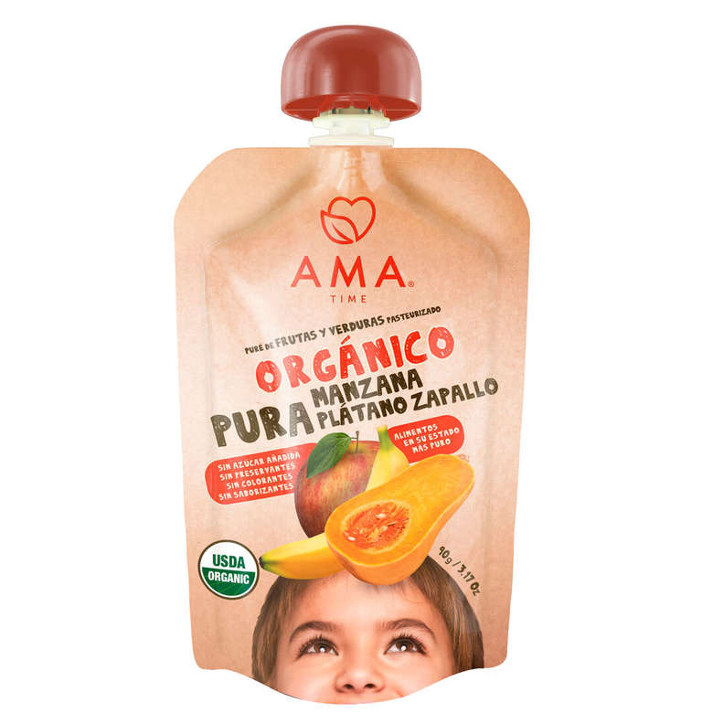 Puré Manzana Plátano Zapallo 90 grs - Ama