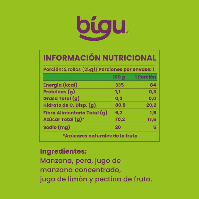 Rollitos de Manzana Caja 5 un - Bigu