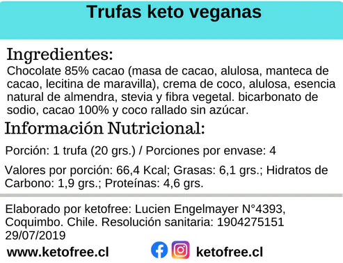 Trufas Keto Vegana 5 unidades - Ketofree
