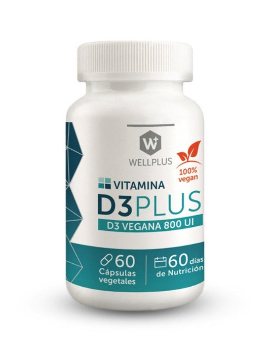 Vitamina D3 Vegana 60 cápsulas - Wellplus