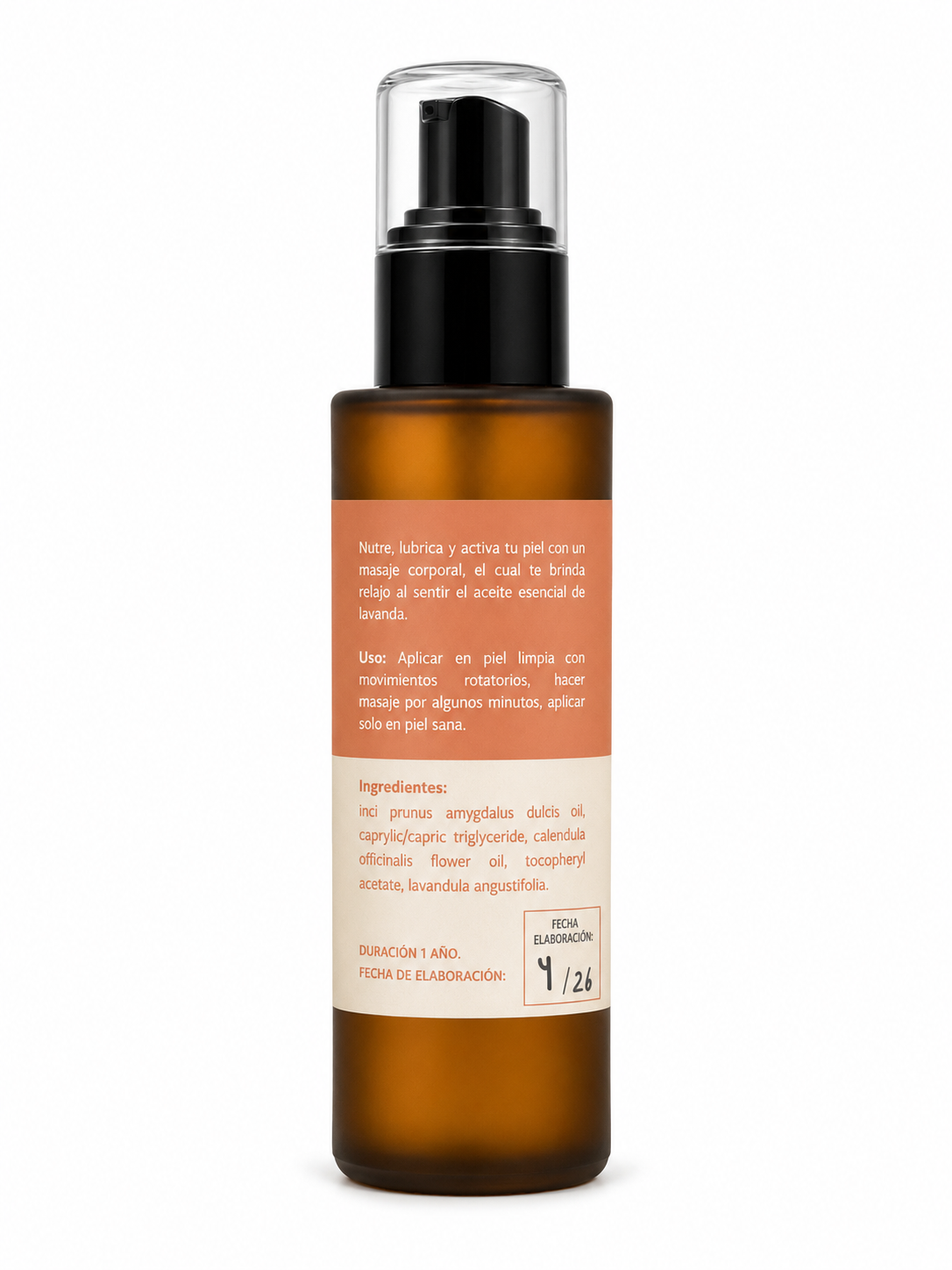 Aceite de Masajes Corporal Almendras, Lavanda y Caléndula 250 ml