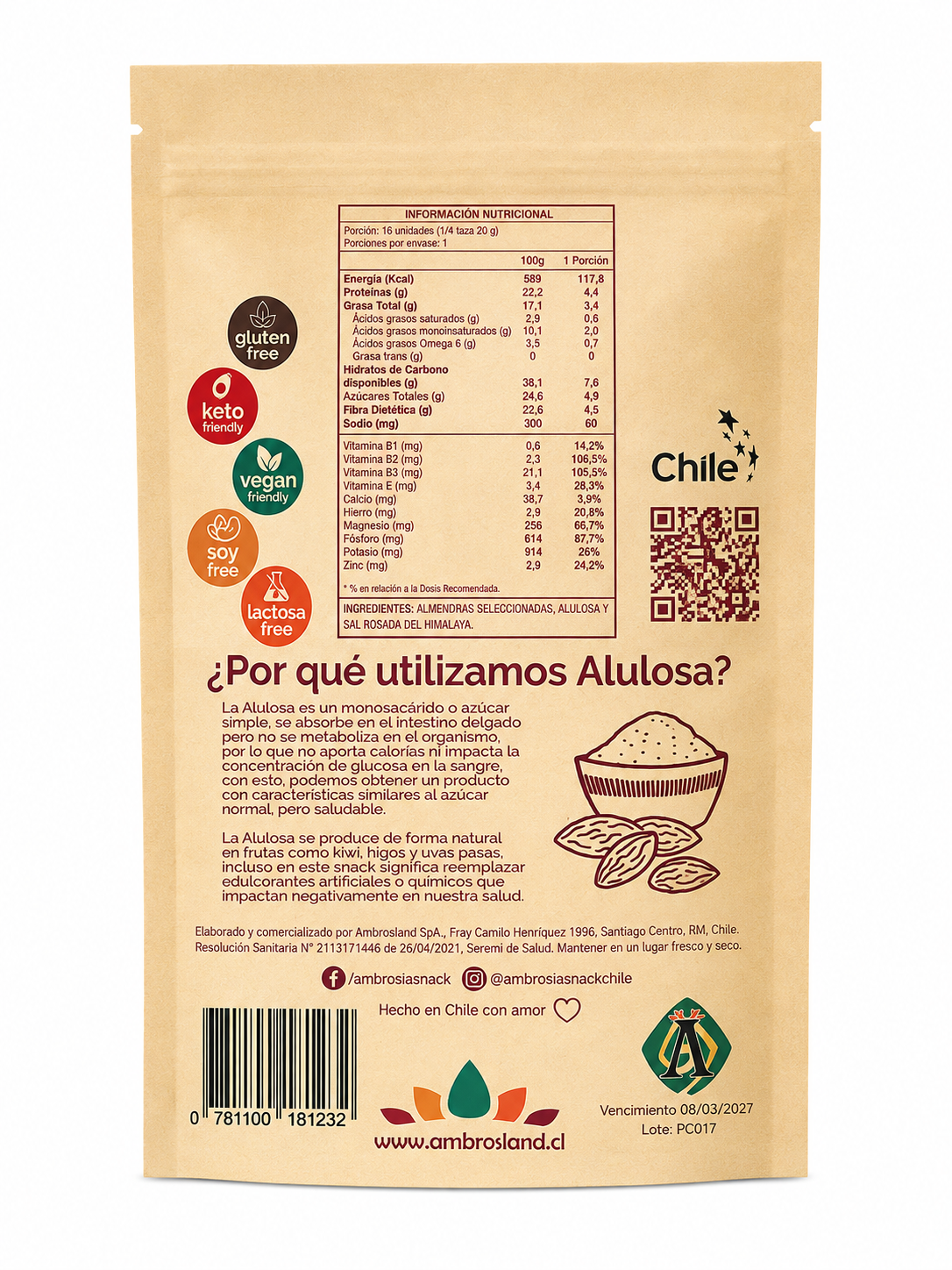Keto Crunch Almendras Caramelizadas 100 grs