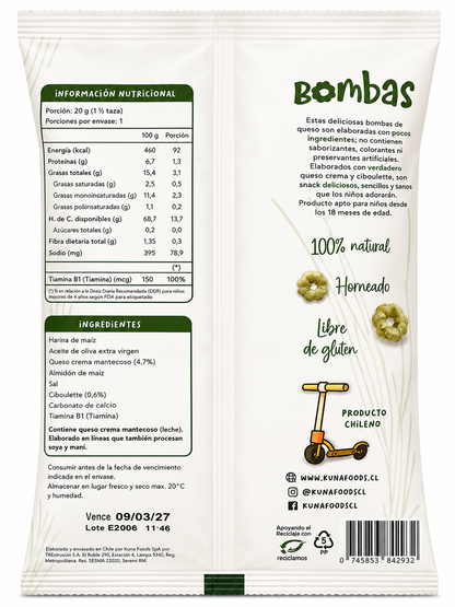 Bombas Queso Crema y Ciboulette 20 grs