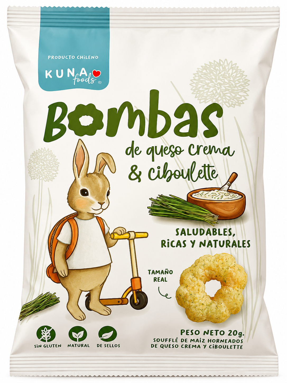 Bombas Queso Crema y Ciboulette 20 grs