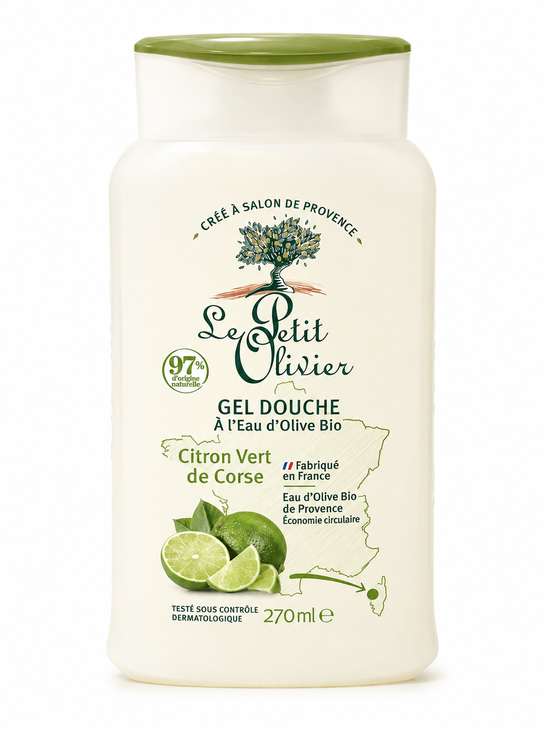 Gel de Ducha Lima con Agua de Oliva Orgánica 270 ml