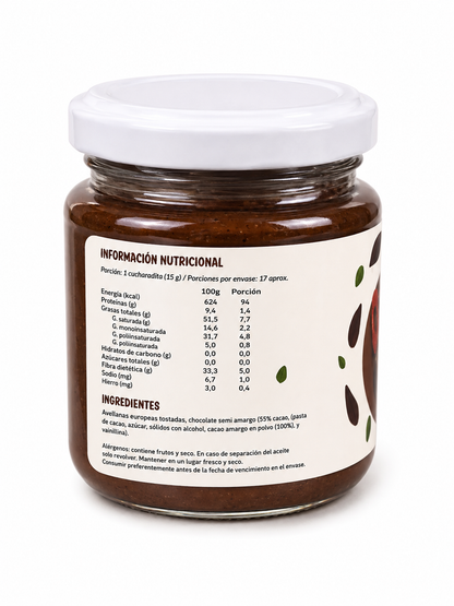Crema de Avellanas Europeas con Cacao 250 grs