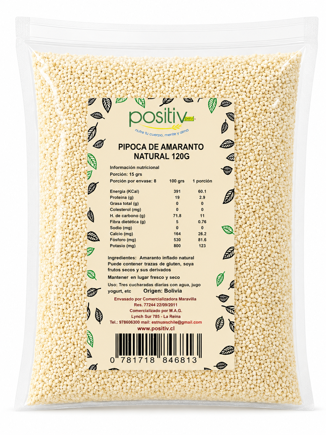 Pipoca Amaranto Natural 120 Grs