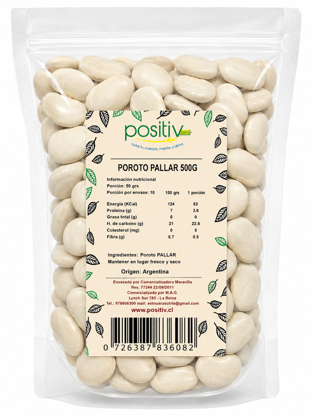 Poroto Pallar 500 Grs