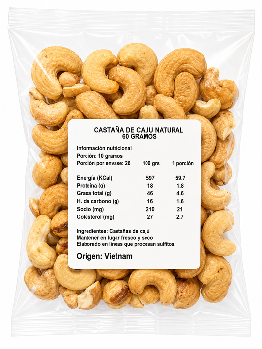 Castañas De Cajú 60 grs