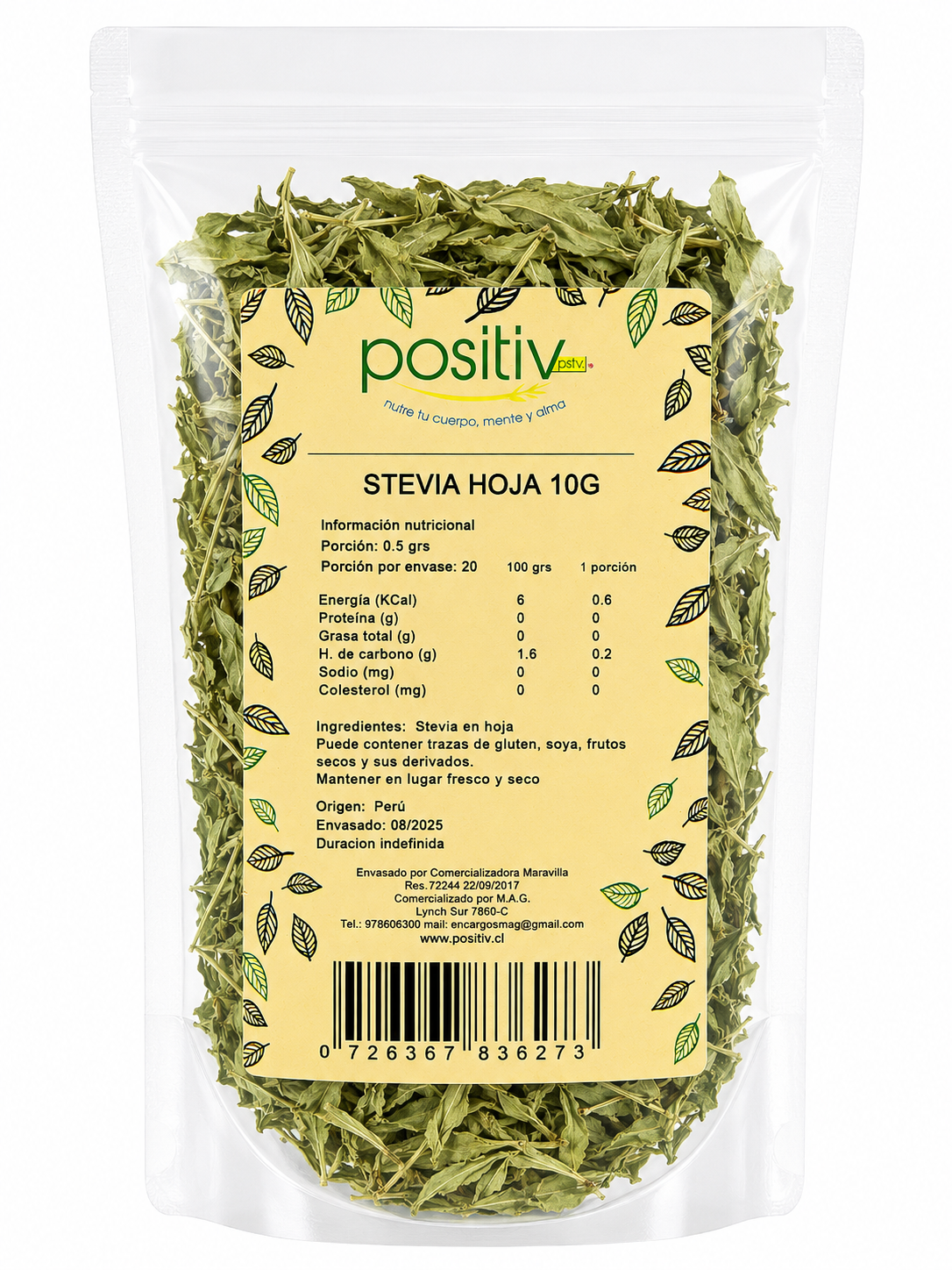 Stevia Hoja 10 grs