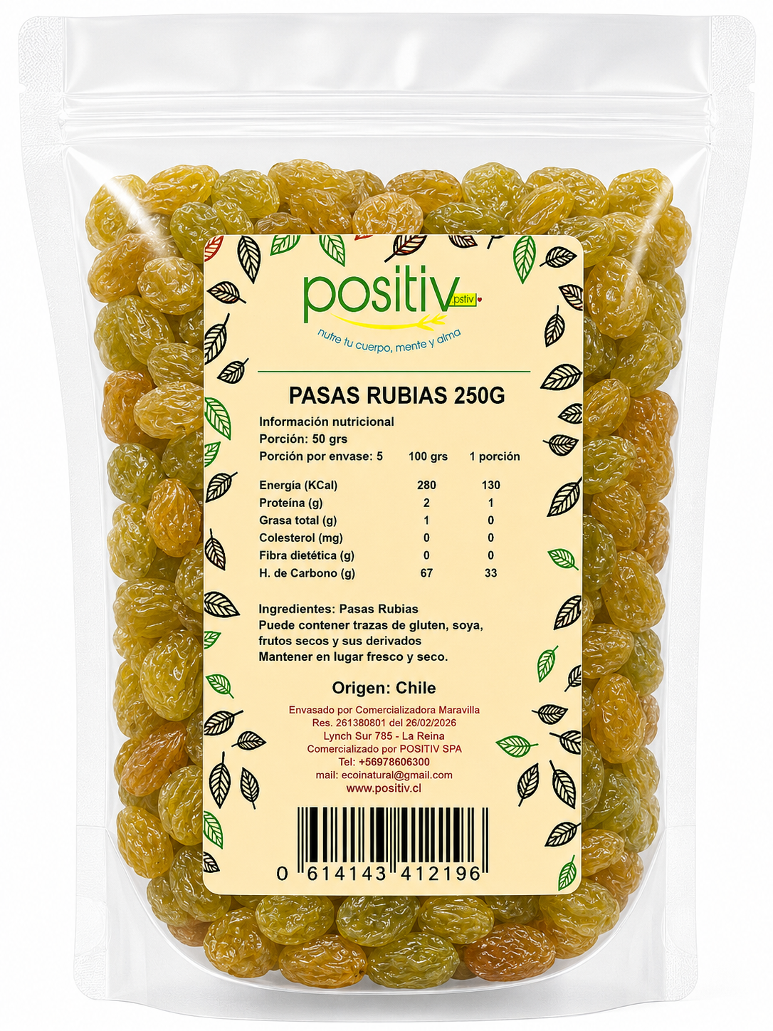 Pasas Rubias 250 grs