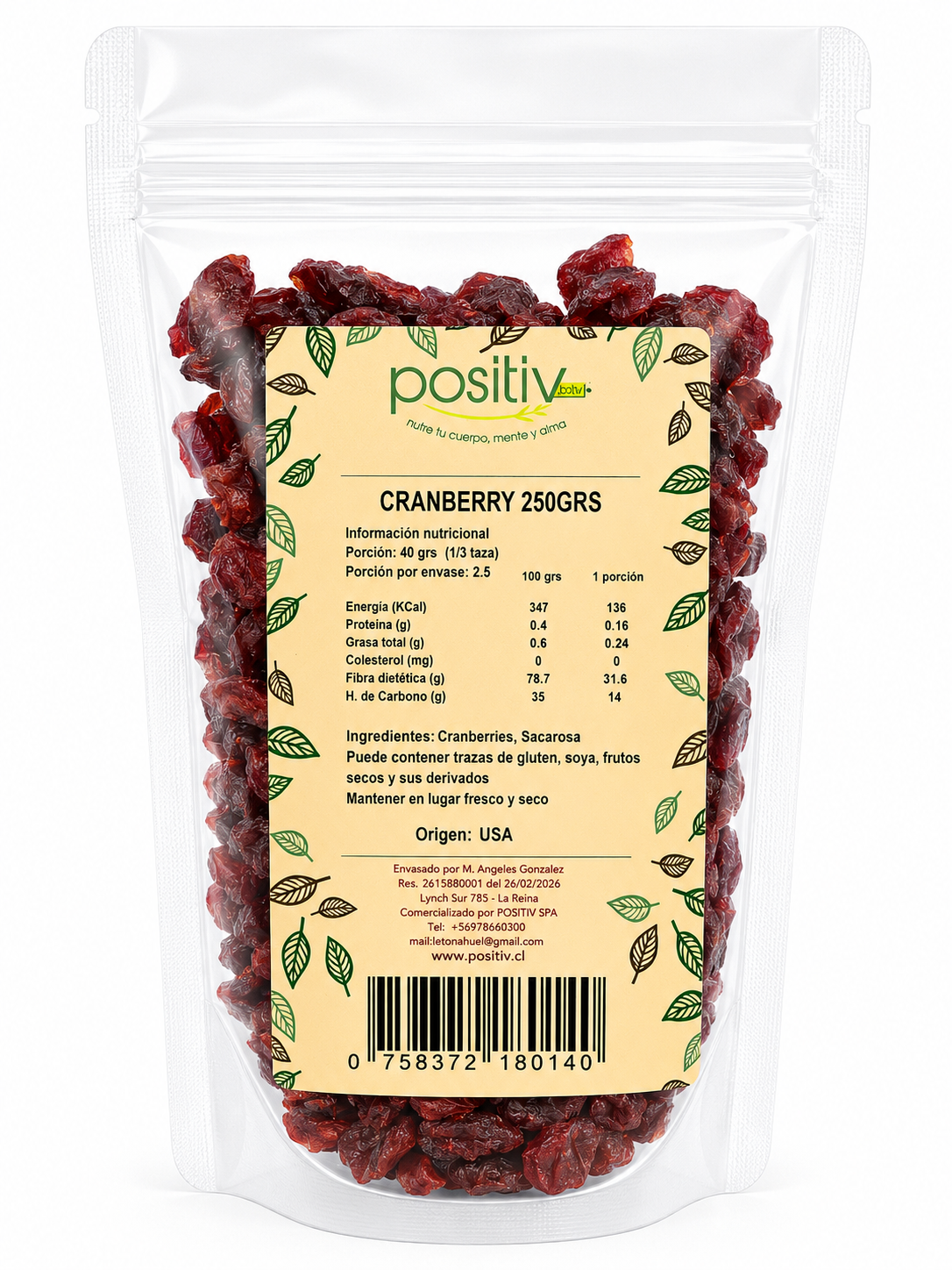 Cranberry 250 grs