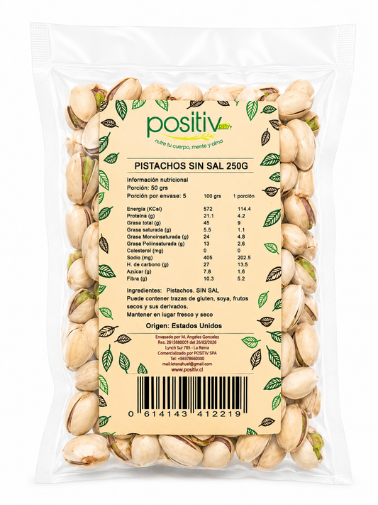 Pistachos Sin Sal 250 Grs
