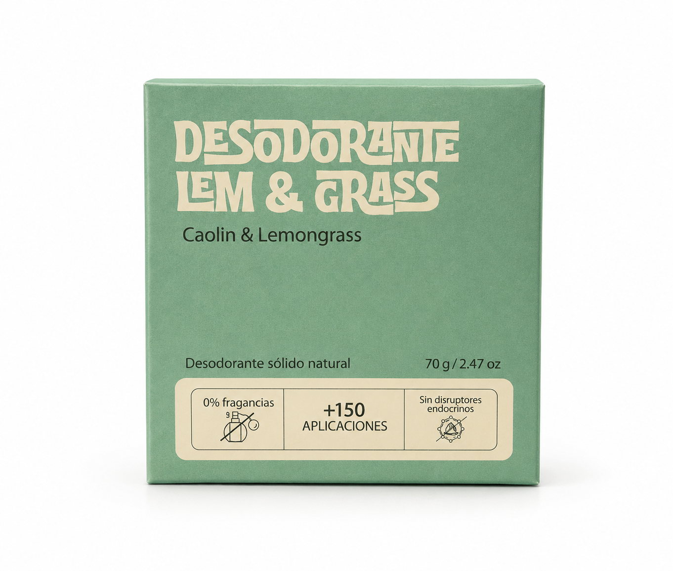 Desodorante Sólido Caolín y Lemongrass 70 grs