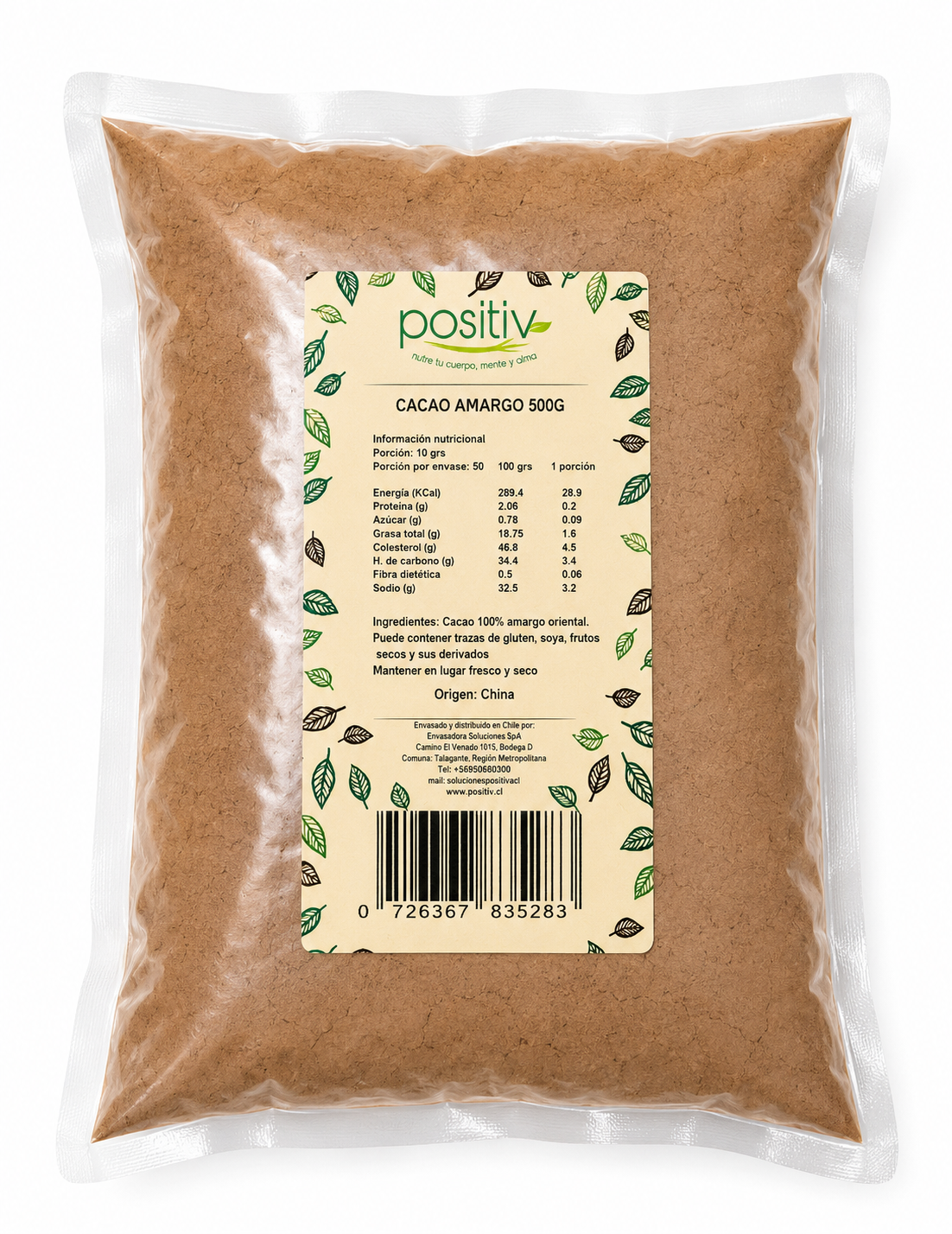 Cacao Amargo 500 grs