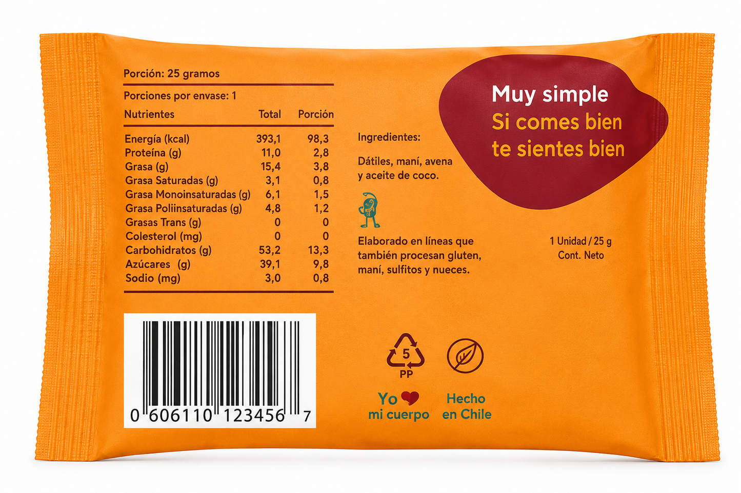 Bolita Energetica Peanut 25 Grs