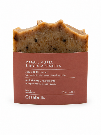 Jabón Medicinal Antioxidante + Maqui, Murta y Rosa mosqueta 120 grs