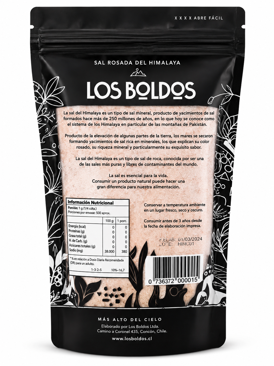 Doypack Sal del Himalaya Fina 500 grs