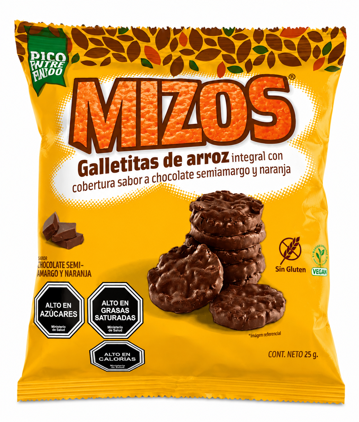 Galleta Arroz Chocolate Naranja 25 grs