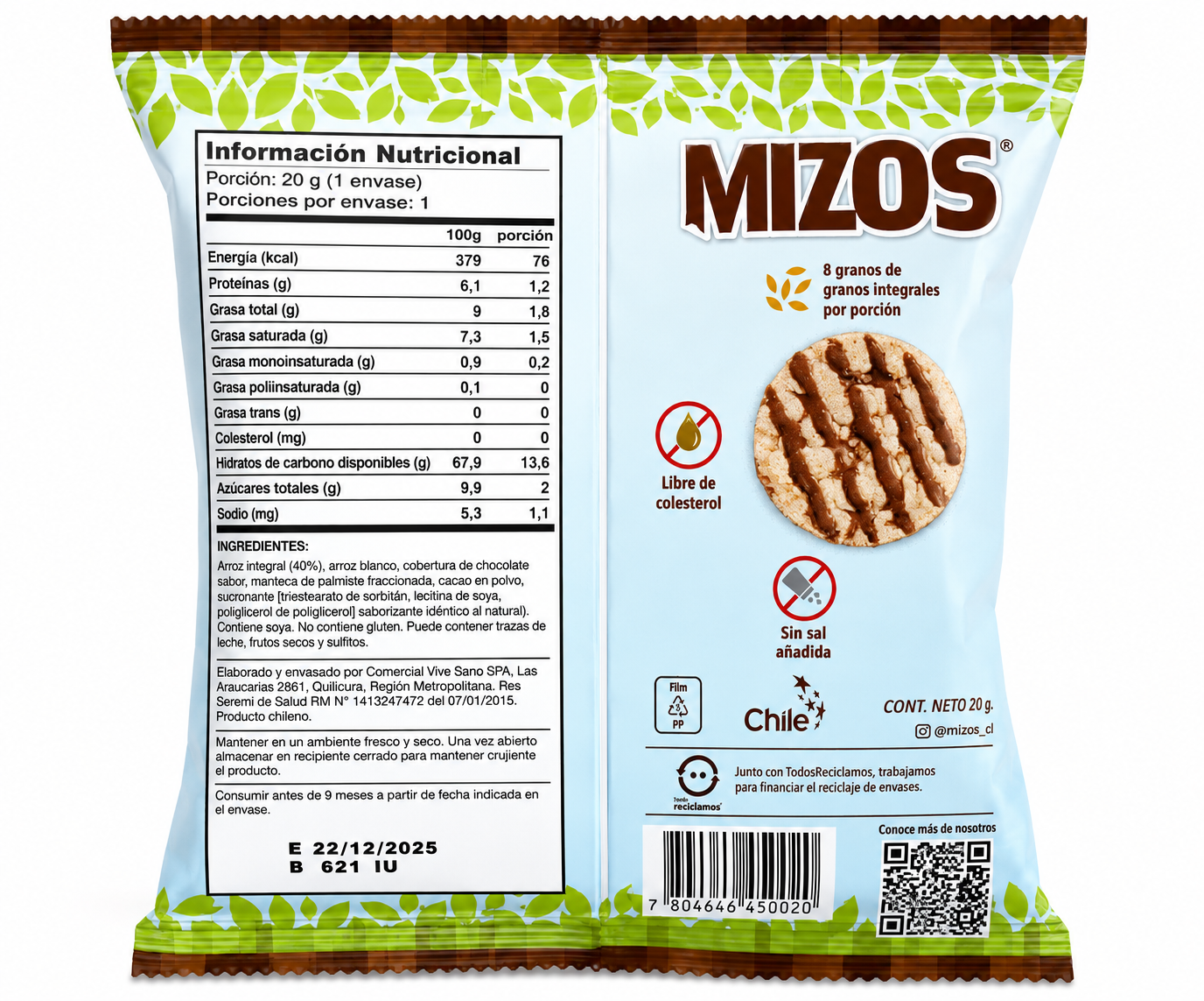 Galleta Arroz Chocolate 25 grs