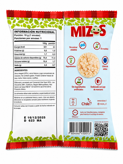 Galleta Arroz Manzana 25 grs
