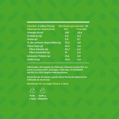 Fibra De Manzana 450 grs - Cáscara Foods