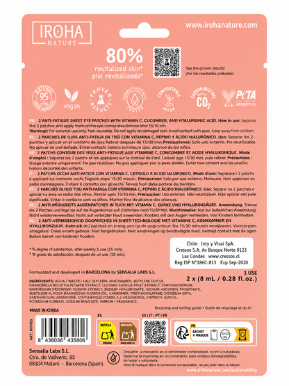 Parches Contorno de Ojos Antifatiga con Vitamina C