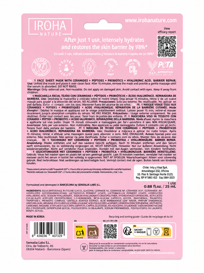 Mascarilla Facial Reparadora Piel Sensible