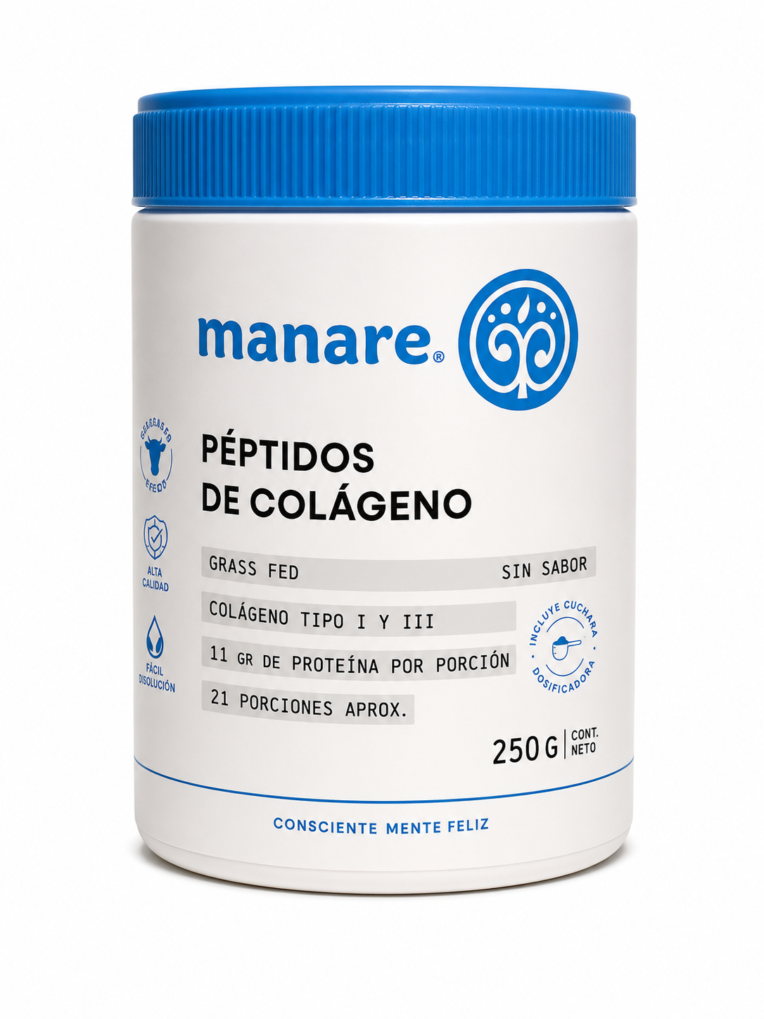 Péptidos de Colágeno Hidrolizado 250 grs