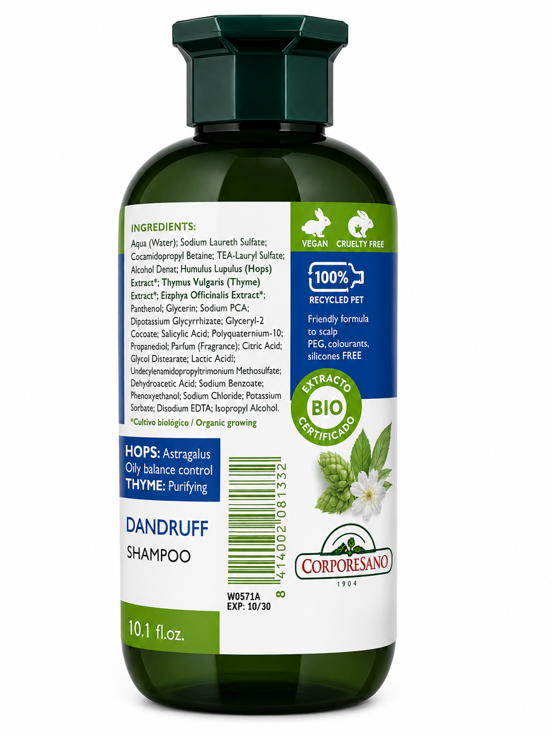 Shampoo Anticaspa Lúpulo y Tomillo 300 ml