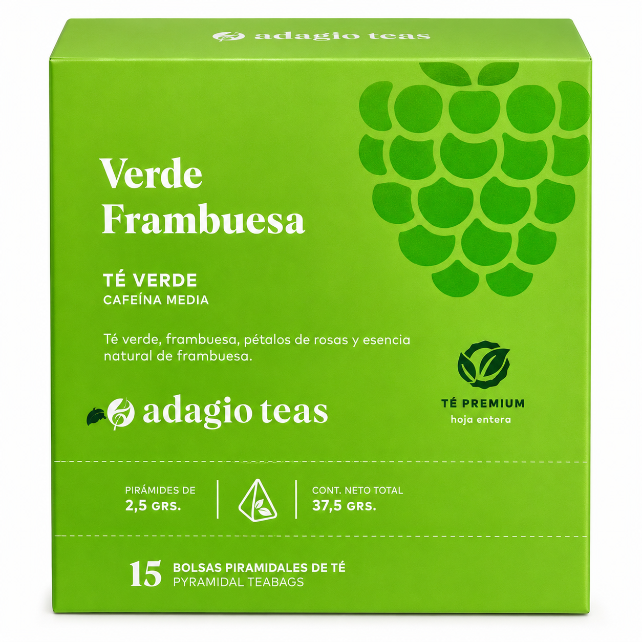 Té Verde Frambuesa 15 bolsitas piramidales