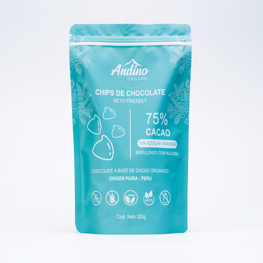 Chips Granel Keto 75% 200 grs - Chocolate Andino